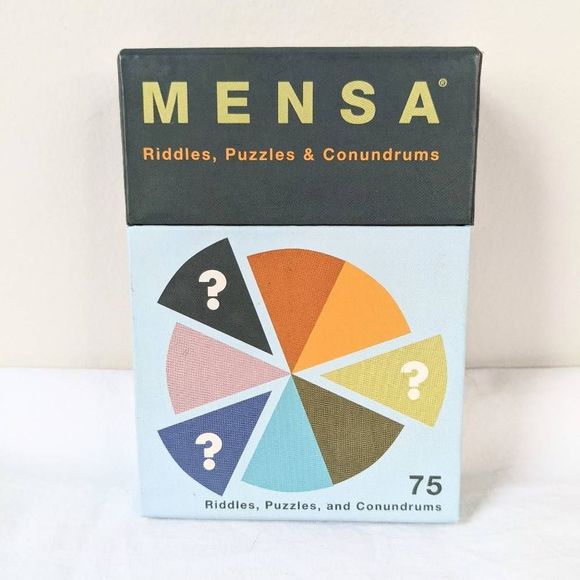 Mensa 75 Card Box Set Riddles, Puzzles, & Games Chronicle Books 2003 - Picture 1 of 11